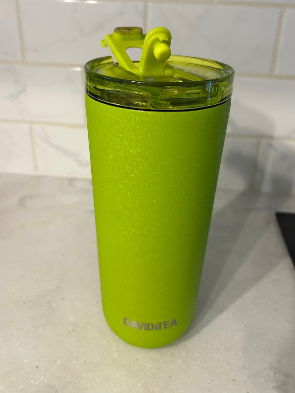 Vintage DAVIDsTEA Lime Green Travel Tumbler 24oz